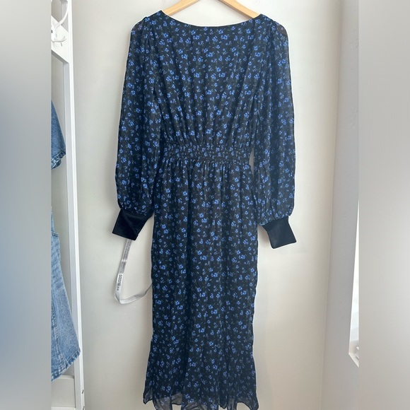 Goddiva Long Sleeve Floral Gown - Picture 2 of 4